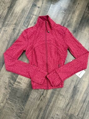 Lululemon Daisy Red Leopard Cropped Define Jacket Sz 2